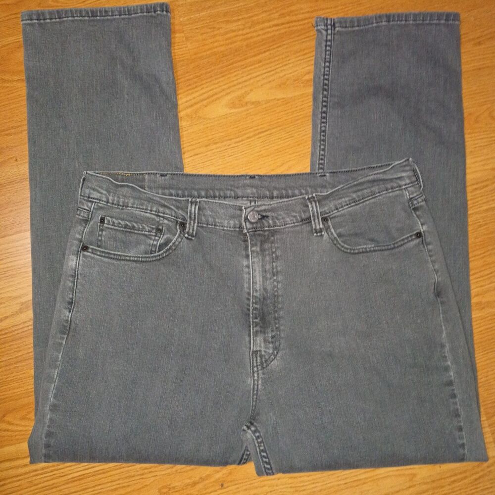 Levis 514 Denim Jeans Mens 40x32 Gray Straight Leg Stretch